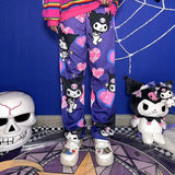 Kawaii Cartoon Print Pants Women Y2K New Thin High Waist Slim Pants Harajuku Style Vintage Loose Sports Casual Pants