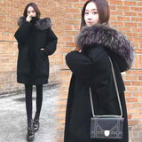 Plus Size 4XL Winter Jacket Windbreaker Women Loose Long Coat Cotton Woman Clothes Parka Feminina Korean Hat Hood Free