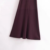 Soft Sleeveless Hanging Shoulder A Word Fan Flute Dress 2025 Spring Collar Body Medium Long Dress Women's