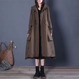 2024 Spring And Autumn Lazy Wind Pure Color Hoodie Loose Show Thin Long Windbreaker Trendy British Wind Coat Female-Outfit