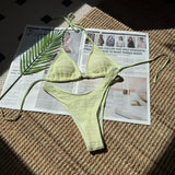 2024 New Sweet Sexy Drawstring Strap Split Swimsuit Bikini