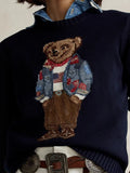 Autumn And Winter Explosion Of Women's Cotton Heavy-Industrial Cartoon Bear Round Lead College To Reduce The Age Of Women