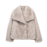 Toloer Winter New Women's Artificial Fur Effect Short Coat 4360240-Outfit