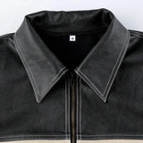 Grunge Biker Zip-Up Faux Leather