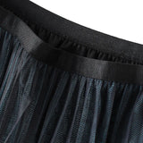 Women‣s Korean Gradient Color Skirt Fashion Mesh Yarn High Waist Pleated Mid-length Skirt-Outfit