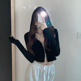 Toloer New Short Slim Thin Coat Early And Fall Korean Zip Cardigan Long-Sleeve Jacket Women's Wear-Outfit