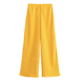 Homemade New Women's Dress Three-Color Jewison-Selecting Soft Blouse Wide Leg Trousers