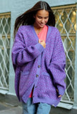 Spring Button V-neck Fashion Casual Loose Fake Pocket Cardigan