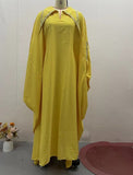 2025 New Women's Set Diamond-Collared Bat Sleeve Loose