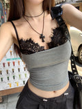 Kong Style Lace Splicing Sling Vest Summer Design Sexy Niche Pure Hottie Coat