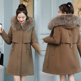 Add Velvet And Thick Pie To Overcome The Female 2024 Winter New Medium And Long Korean Version Of Ing Cotton Clothes Show Thin Cotton-Padded Clothes-Outfit