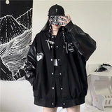 Black Retro Jacket Baseball Uniform-Outfit