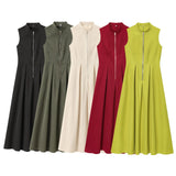 New Dress Round Neckless Waistt Commuting Temperament