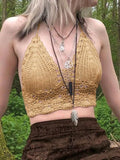 crop cami top made of crochet