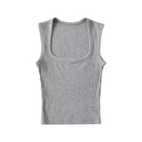 Fashion Women's Fashion Summer New Style Spice Girls' Sleeveless Jacket With Retro Square Collar Vest-Outfit