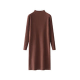 And Winter With Coat Sweater Dress Women Loose Fashion With Medium And Long Bottoming Over The Knee Knit