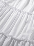 Solid Color Tiered Midi Skirt-Outfit