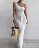 White Slim Dress LZR16640 / HDZ0222-Outfit