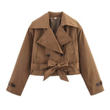 Tie With Long-Sleeved Wind Coat Jacket 2025 New Products In The Spring And
