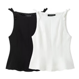 And White Skirt Body-Body Butterfly Strap Sling 2025 Spring And Summer Sleeveless Short Vest