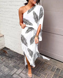 Independent Station Sexy And Popular Style Oblique Shoulder Single-Sleeved Dress For Women-Outfit