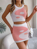 Shooting 2025 Spring And Summer Crashing Umbilled Umbilled Top Dress Knitted Suit Women's