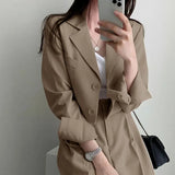 Toloer Suit Jacket Female 2024 Spring And Autumn Small Korean Fried Street New Version Of Casual Suit Jacket Female-Outfit