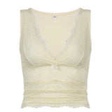 Fairycore Lace Patchwork Tank top-Outfit