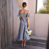 Summer Women's New Temperament Pure Color V-Neck Sexy Elegant High-Waisted Dress
