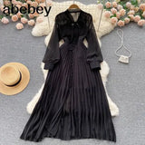 Beach Red Maxi Dress Women Elegant Hollow Out Korean Holiday Split Dress Female Casual Long Sleeve Fairy Party