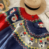 Red Santa Crew Neck Sweater Women Winter Sweater Clothes 2021 Fall New Year Cute Korean Fashion Women Pullover