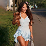Summer New Hottie Slim Hanging Neck Side Single Buckle Design