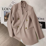 Toloer Spring And Autumn Outfit Fried Street Loose Leisure Versatile Autumn Suit Jacket Female Korean Black Suit Jacket-Outfit