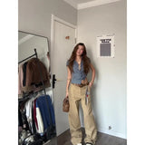Niche Suit Women's Summer Slimming V-Neck Short-Sleeved Top Broad Leg Pants High-End