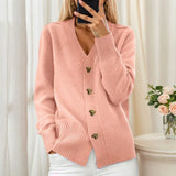 Ins Design Long Sleeve V-Neck Knitted Dress