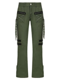 Metal Decor Zipper Cargo Jeans-Outfit