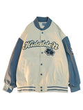 Vintage Embroidery Varsity Jacket-Outfit