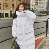 X-length Oversized Bomber Long Jacket Plus Size Woman Winter Cotton Coat Parka Women Korean Basic Jackets Outerwear Snow