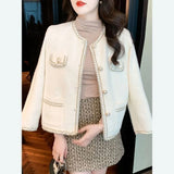 And Winter 2025 Short Scented Sleeker New Marinade Fashion Famous Jacket Temperament Knitted Sweater