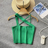 Toloer Version Of Solid Color Versatile Sling Vest Female Inside To Wear 2023 Summer New High Waist Crop Candy Color Small