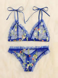 Sex Lingerie Sexy Women's Slings Mesh Print Lingerie Lingerie
