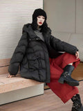 Retro In The Long Down Jacket Female 2024 Winter Fashion Design Sense Hemp Flower Tassel Warm White Duck Down Coat Tide-Outfit
