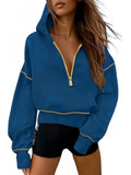 Women's Clothing 2025 Spring And Autumn Half Zipper Short Hoodie Women