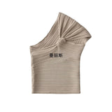 Summer New Female Decoration Body Sexy Side Ribs Knitted Asymmetric