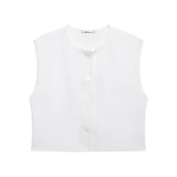 Toloer 2024 New Women's Fashion Joker Casual Breasoned Vest Top 8259187-Outfit