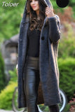 Long Knitted Cardigan Women Tops Vintage Solid Elegant Loose Soft Sweater Coat Korean Fashion Streetwear