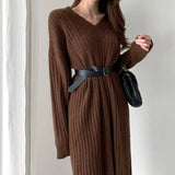 2022 New Autumn Sweater Women Dress Winter Long Sleeve Sweaters Knitted Dresses Womens Loose Maxi Oversize Knitting Robe