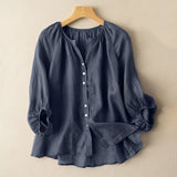 Femme Three Quarter Sleeve O-Neck Oversized Cotton Shirt 2022 ZANZEA Women Summer Solid Color Blouse Fashion Casual Holiday