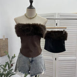 Dyed Printed Shoulder T-Shirt Design Sense Irregular Open Fork Thin Mesh Long Sleeve Top