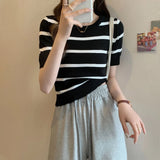 Knitted Shirt Girl 2025 Summer New Ocean With Small Thin